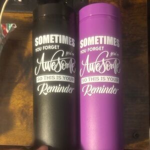 Sometimes You Forget You're Awesome Reminder Insulated Bottle - Black & Purple
